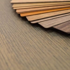Wooden samples for floor laminate or furniture in home or commercial building.Small color sample boards. Copy space, design